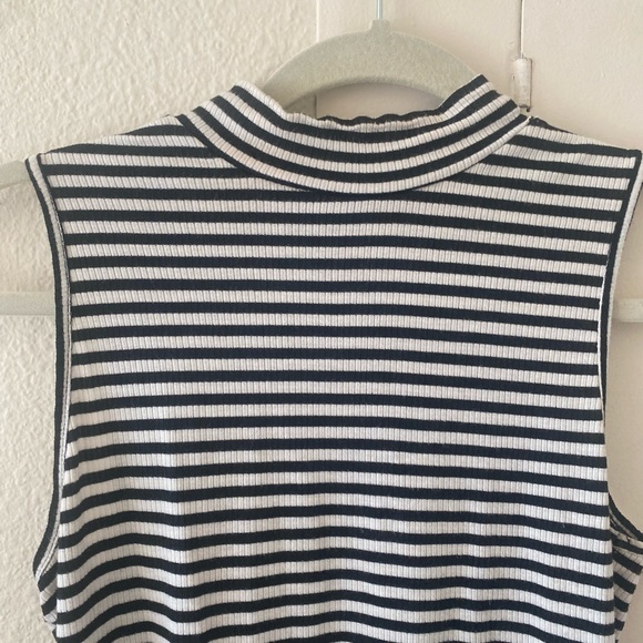 Striped Peplum High Neck Blouse - Picture 5 of 12